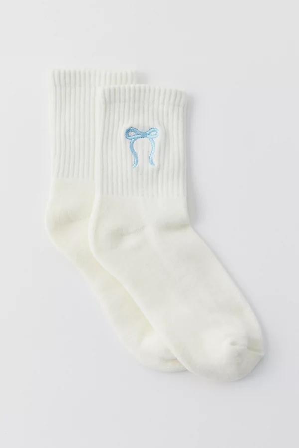 Bow Quarter Crew Sock Womens at Urban Outfitters Product Image