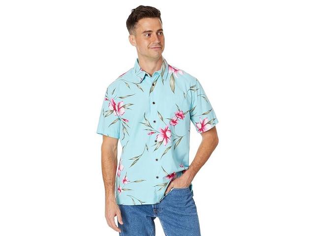 Quiksilver Waterman Night Bloomer Short Sleeve Woven (Gulf Stream Night Bloomer) Men's Clothing Product Image