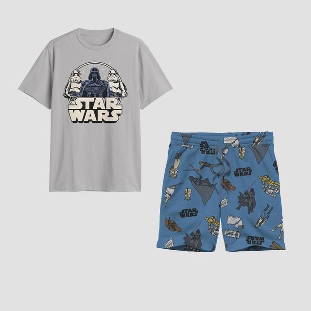 Mens Star Wars Classic Pajama Set 2pc - Blue/Heathered Product Image
