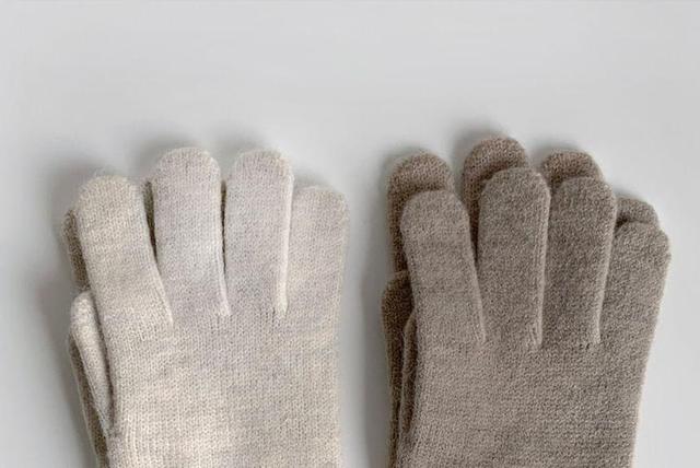 Lettering Applique Touchscreen Knit Gloves Product Image