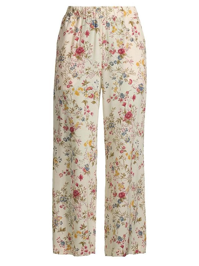 Womens Gradara Floral Silk Pull-On Pants Product Image