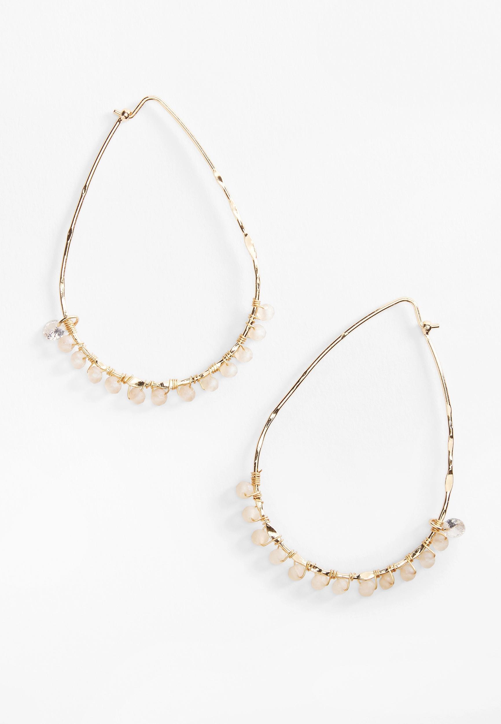 Beaded Teardrop Earrings Product Image