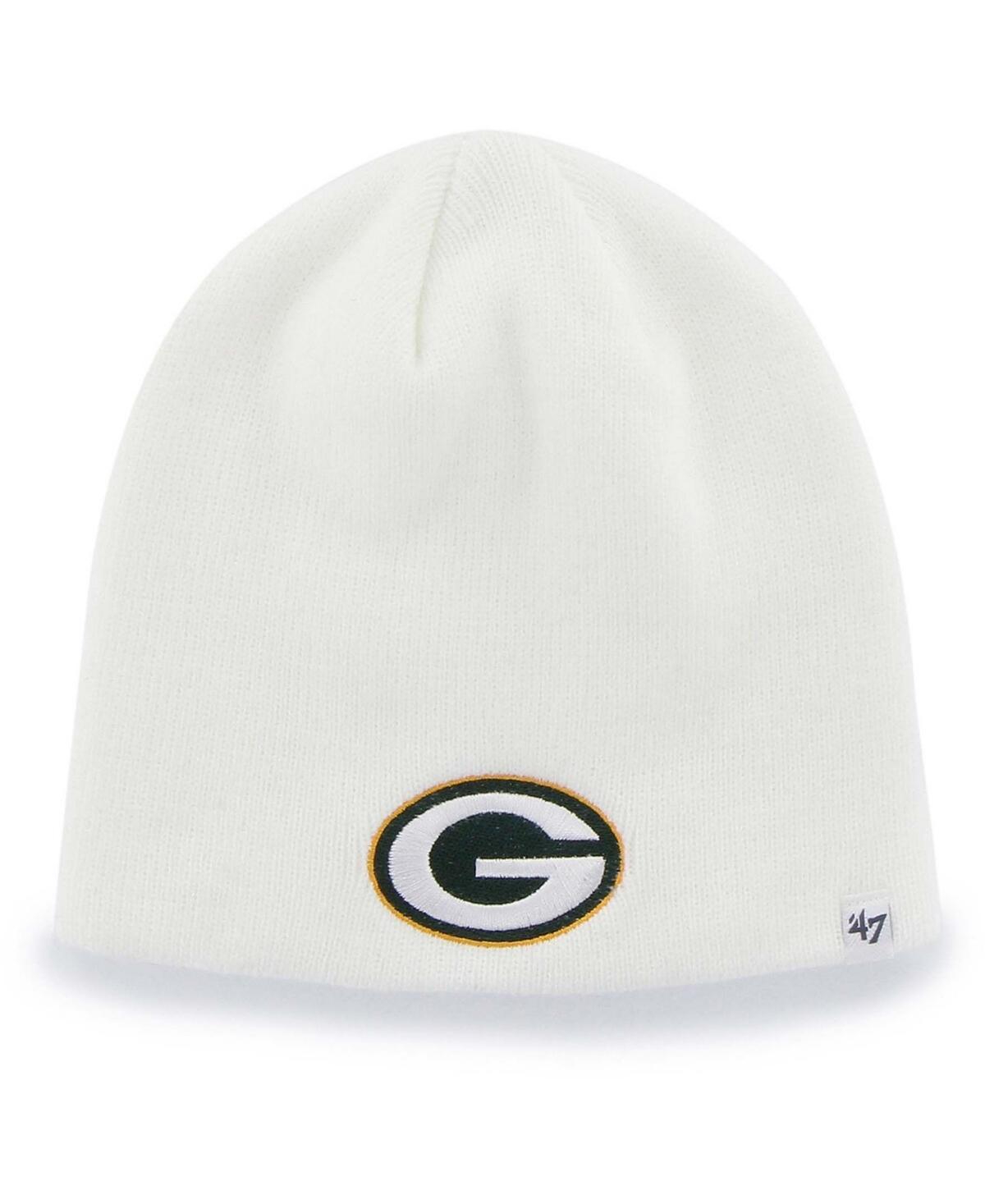 Mens White Green Bay Packers Secondary Logo Knit Beanie Product Image