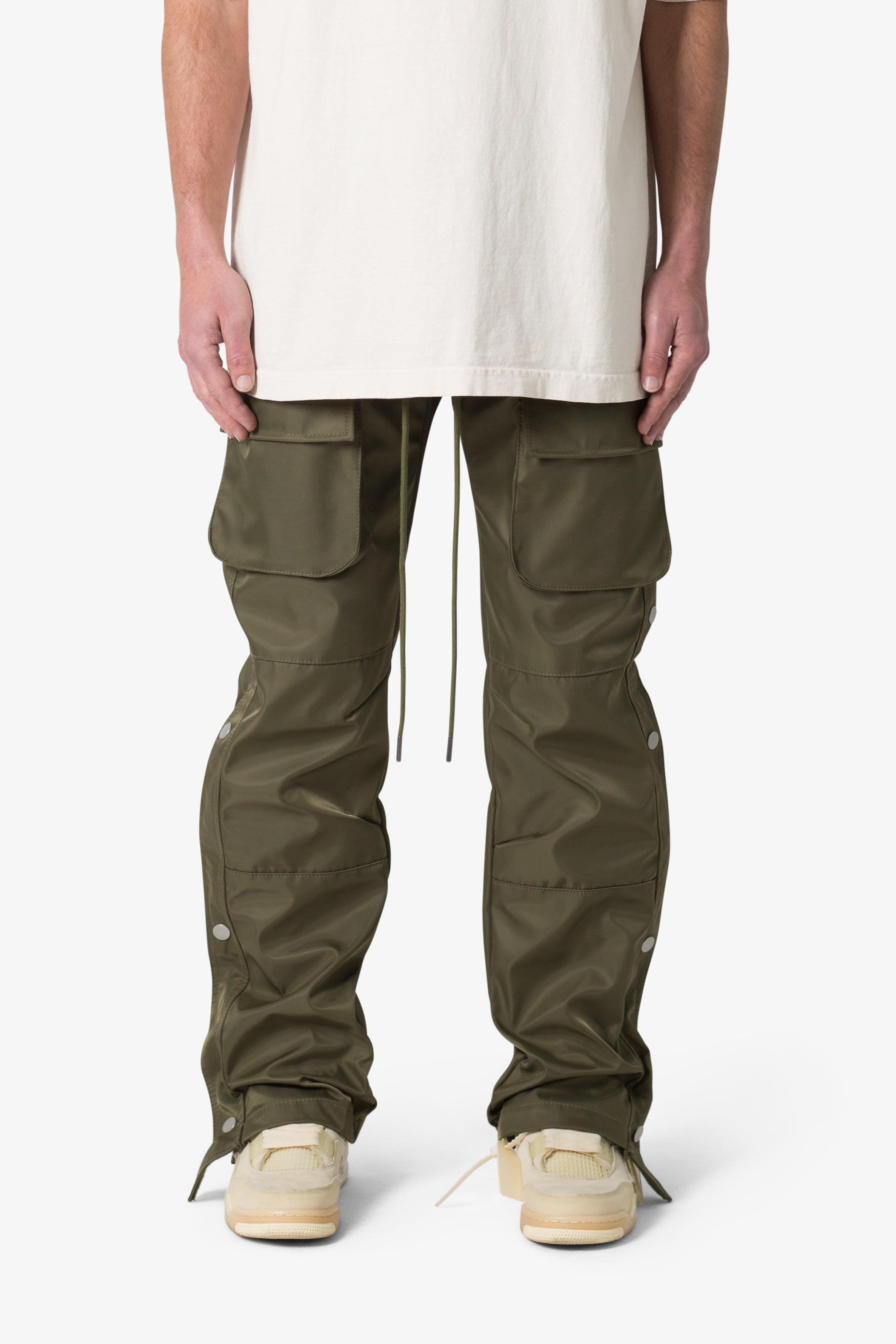 Snap Front Cargo Pants - Olive Product Image