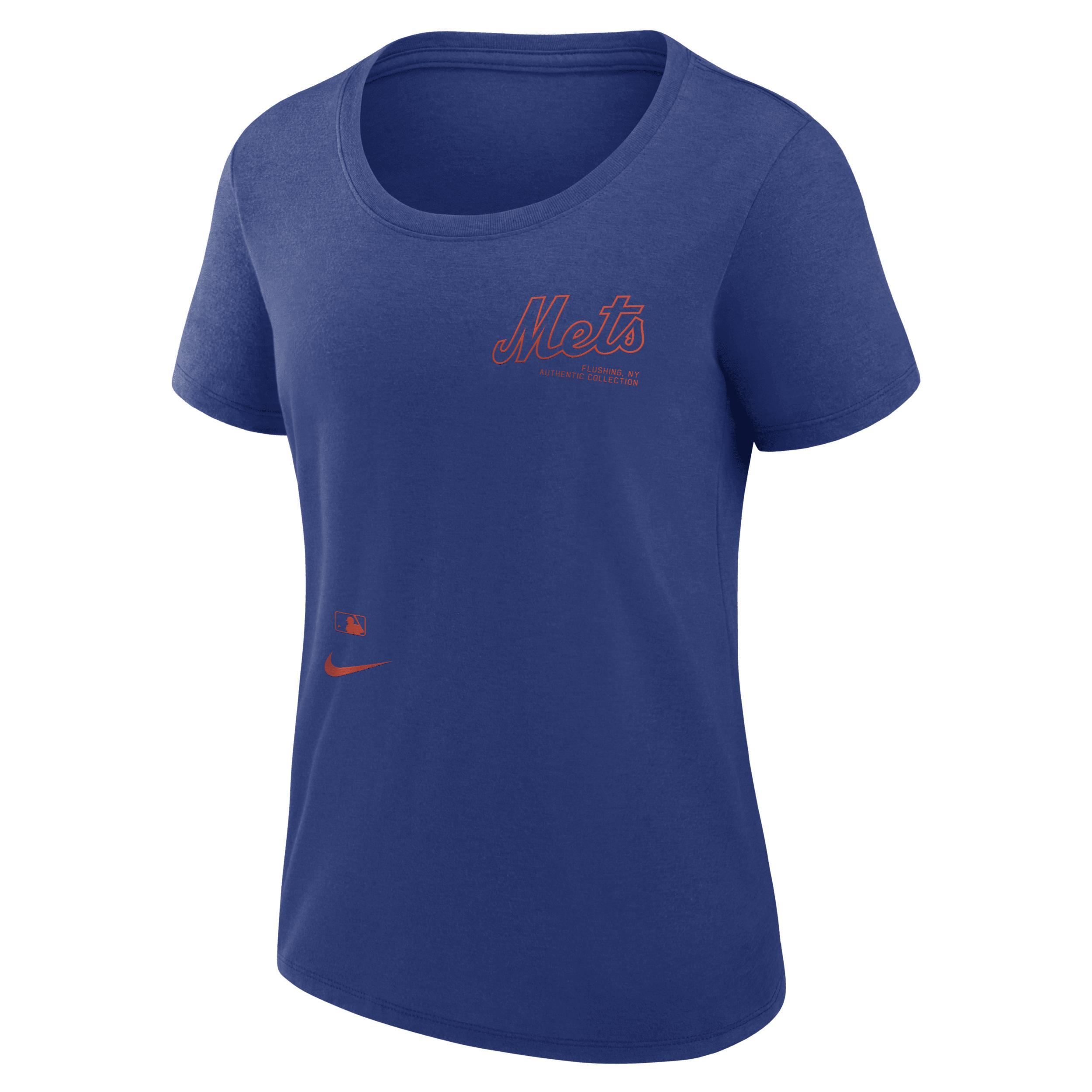 Womens Nike Royal New York Mets Authentic Collection Performance Scoop Neck T-Shirt Product Image