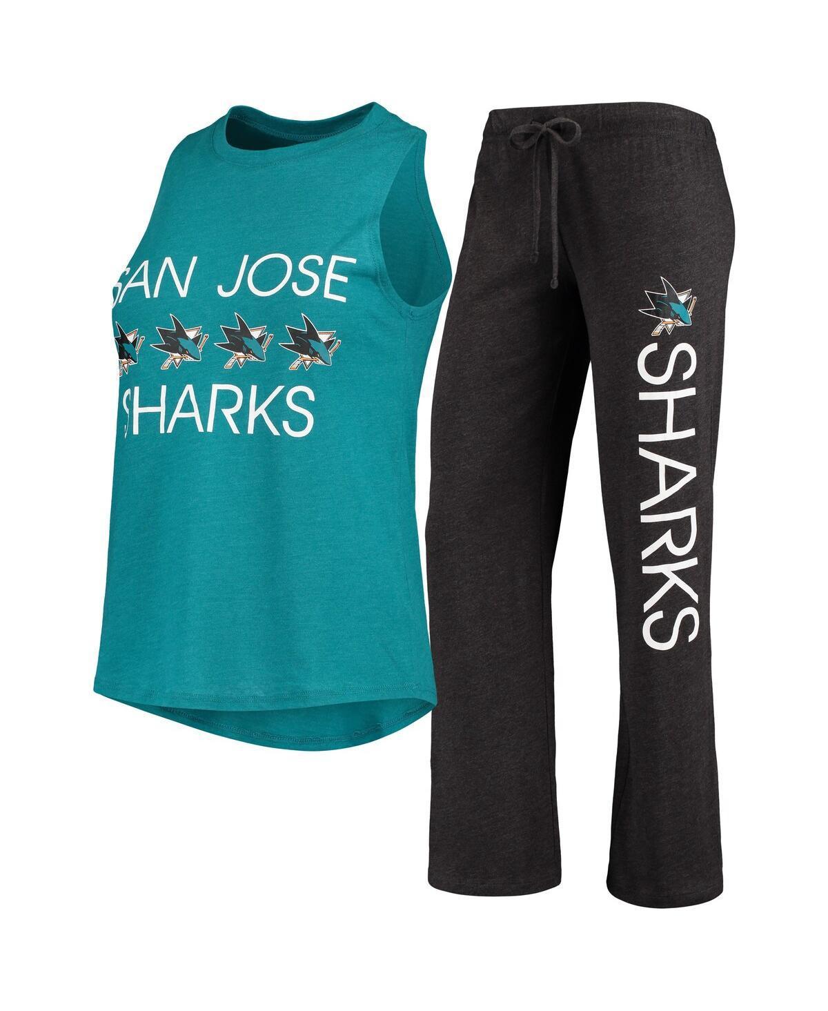 Womens Concepts Sport Teal San Jose Sharks Meter Tank Top & Pants Sleep Set - Teal Product Image