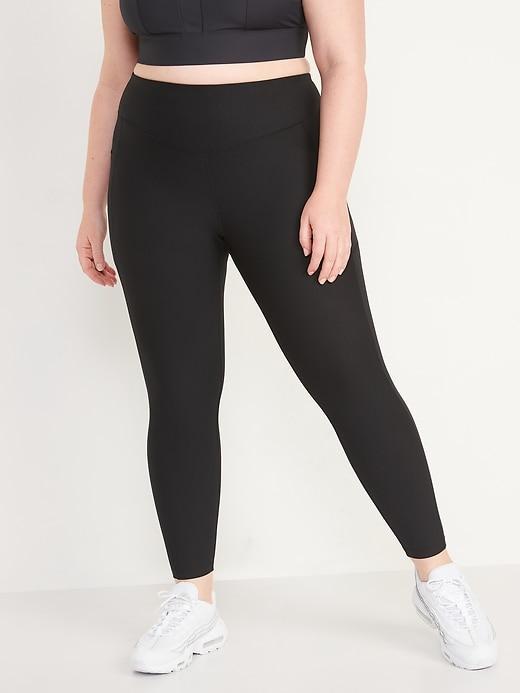 High-Waisted PowerSoft Ribbed 7/8 Leggings Product Image