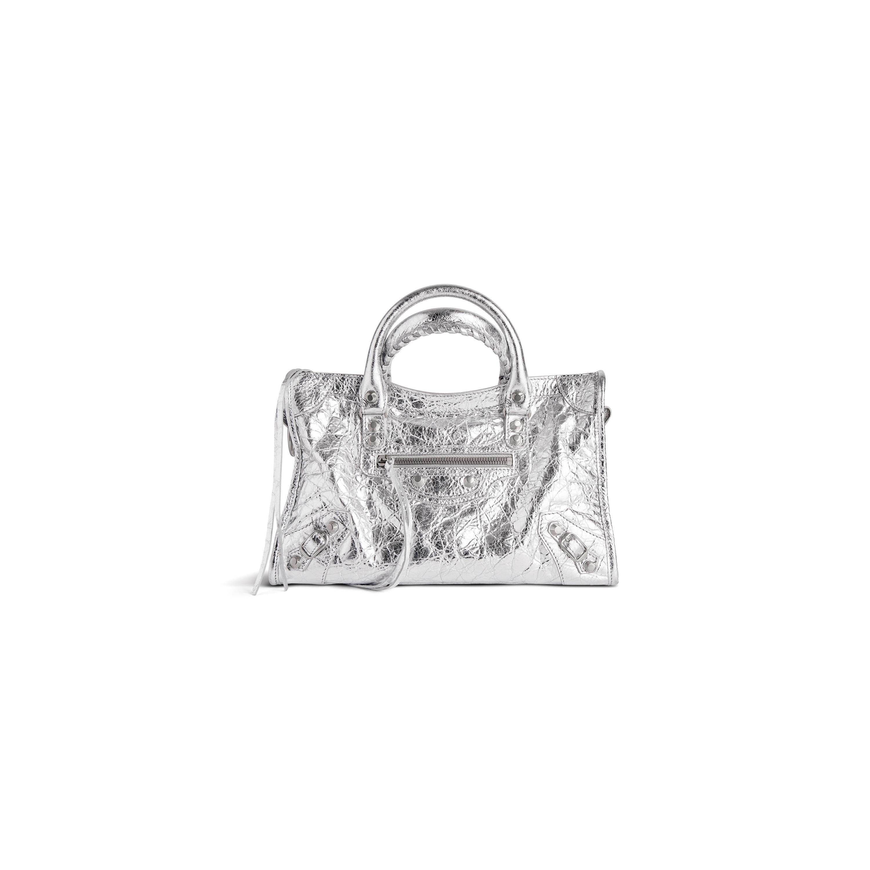 Women's Le City Small Bag Metallized in Silver Product Image