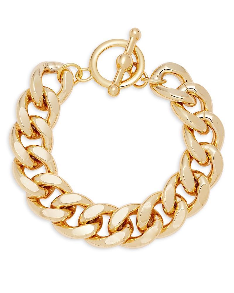 Womens 20K-Gold-Plated Curb-Chain Bracelet Product Image