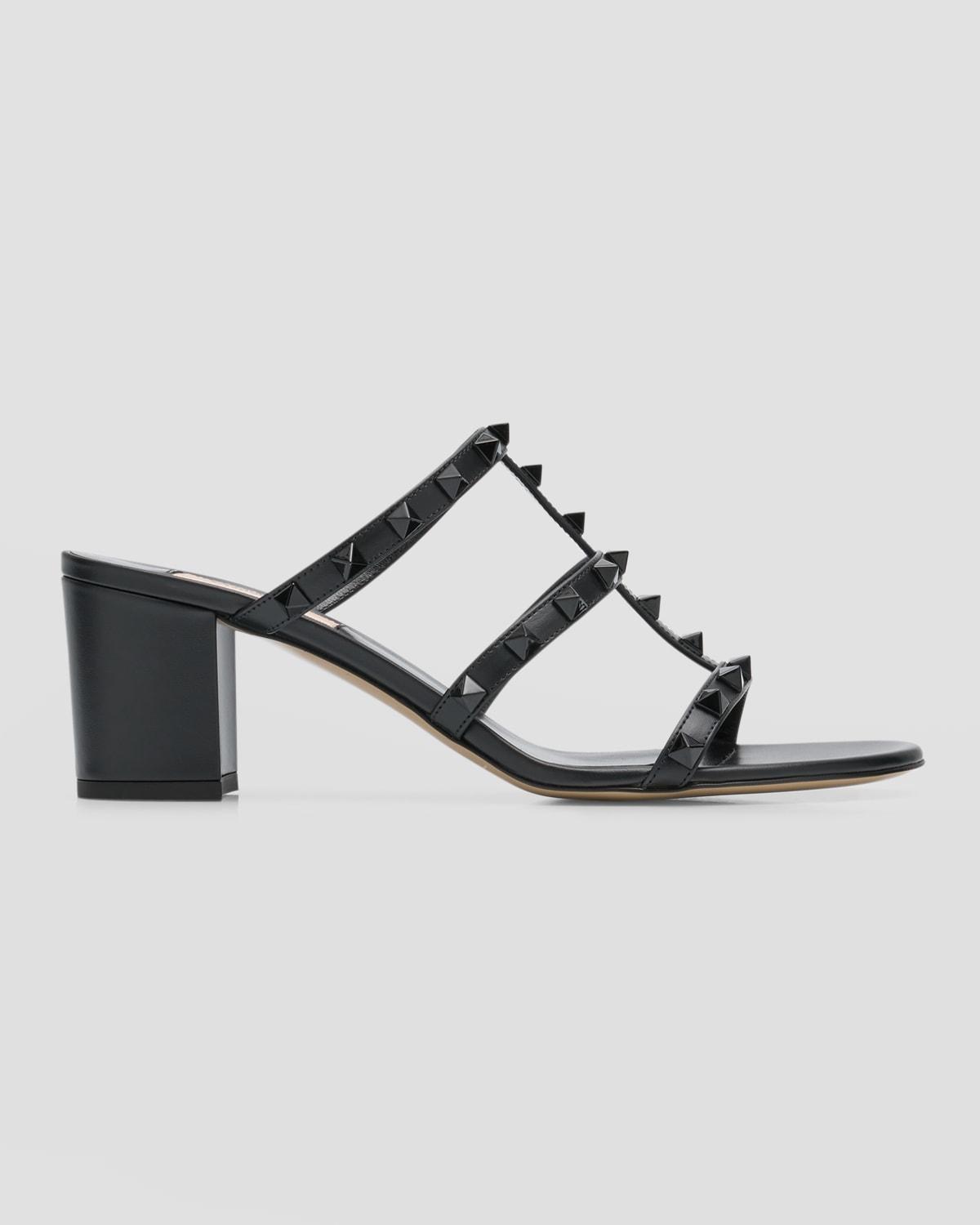 Rockstud Tonal Nappa Leather Caged Sandals Product Image