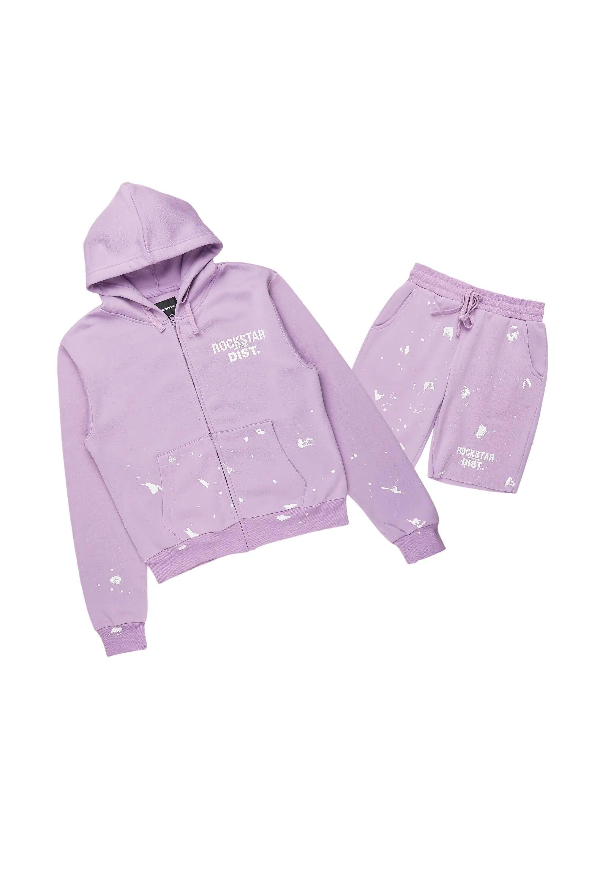 Kanesha Lavender Zip Up Short Set Female Product Image