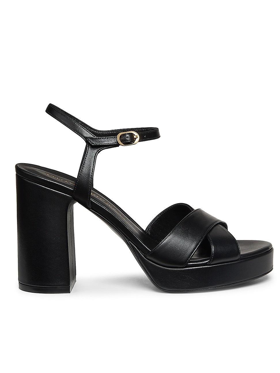 Womens Dayna 100MM Leather Platform Sandals Product Image