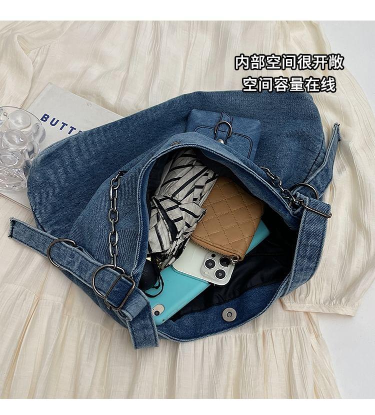 Set: Denim Crossbody Bag + Pouch Product Image