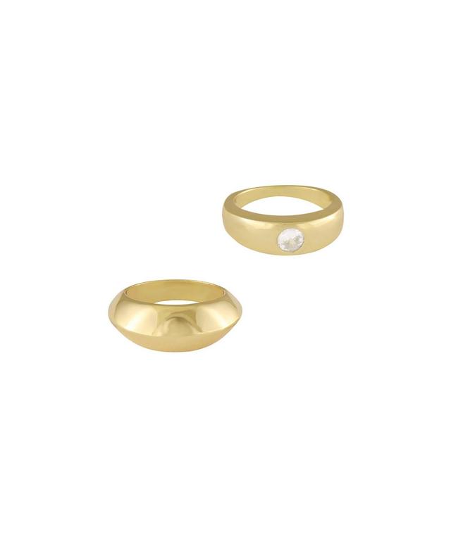 Ettika Womens 18k Gold Plated Statement Band Ring Set Product Image