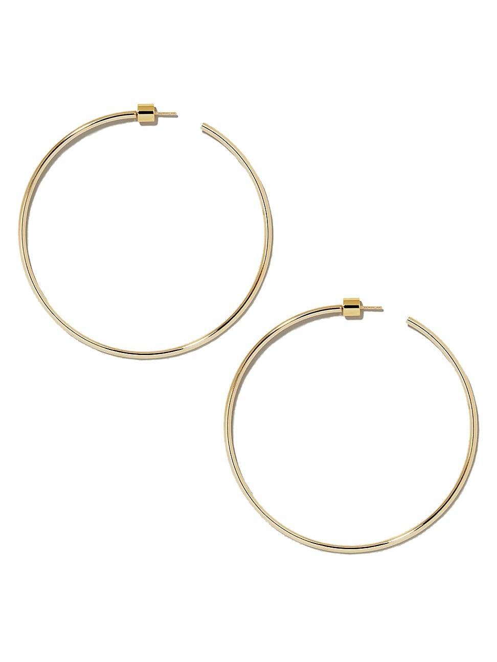 Womens Thread 14K Gold-Plated Hoop Earrings Product Image