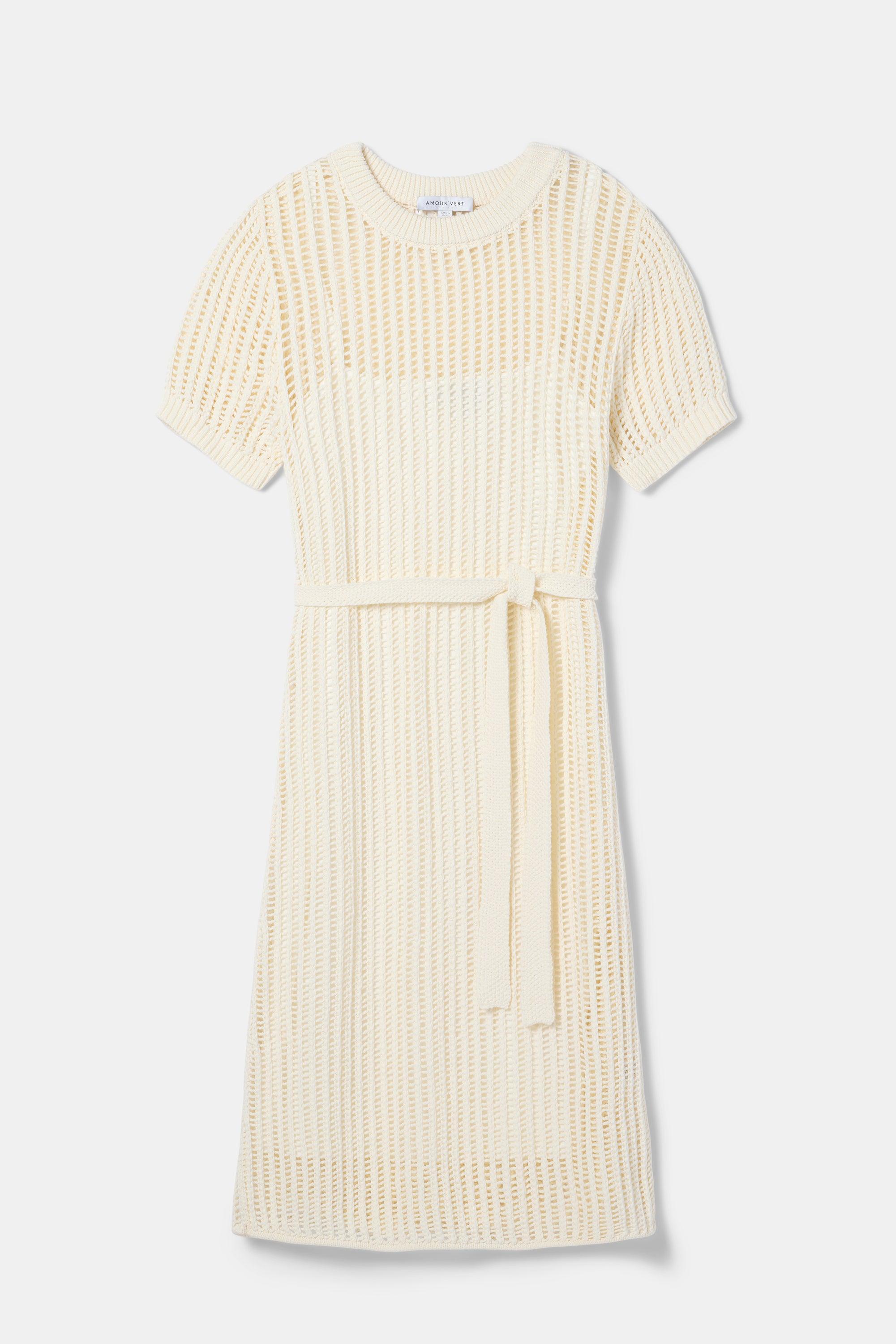 Crochet T Shirt Dress - Ivory Product Image