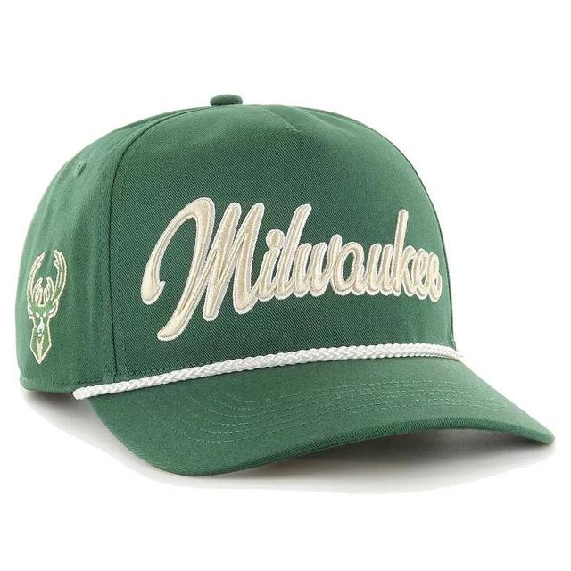 Mens 47 Brand Hunter Green Milwaukee Bucks Overhand Logo Hitch Adjustable Hat Product Image