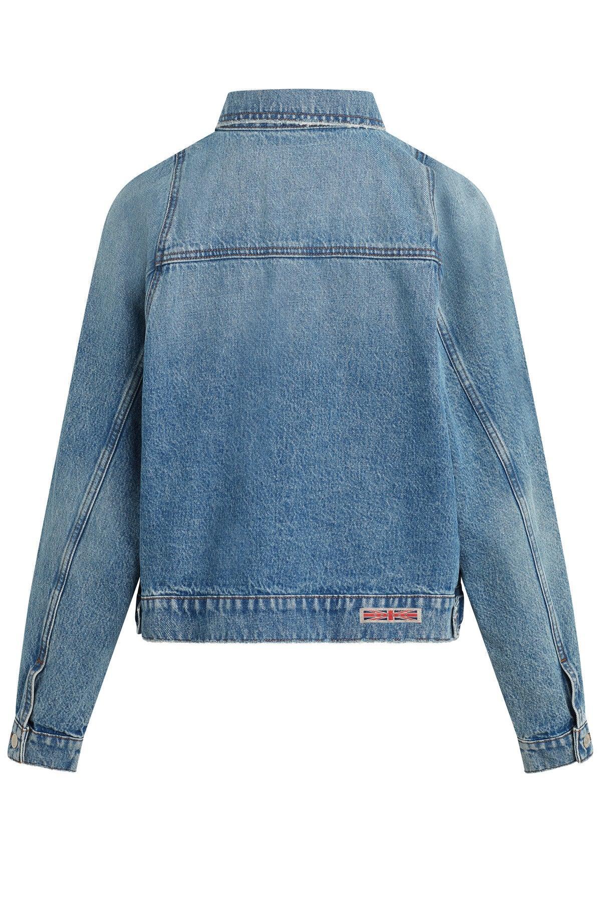 Oversized Union Jack Denim Jacket Female Product Image