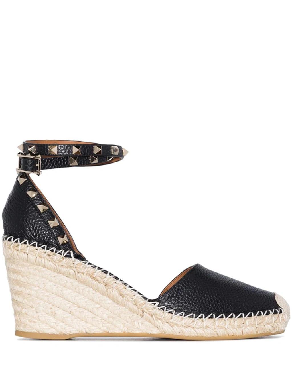 Rockstud 85mm Wedge Espadrilles In Black Product Image