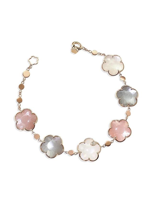 Womens Bouquet Lunaire 18K Rose Gold, Diamond & Moonstone Bracelet Product Image