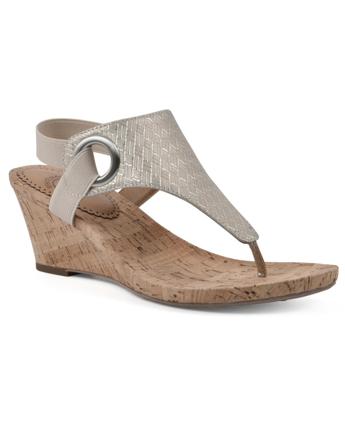 White Mountain Womens Aida Thong Wedge Sandals Product Image