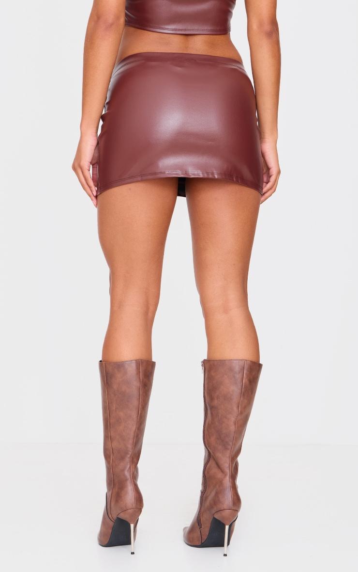 Chocolate Faux Leather Micro Mini Skirt Product Image