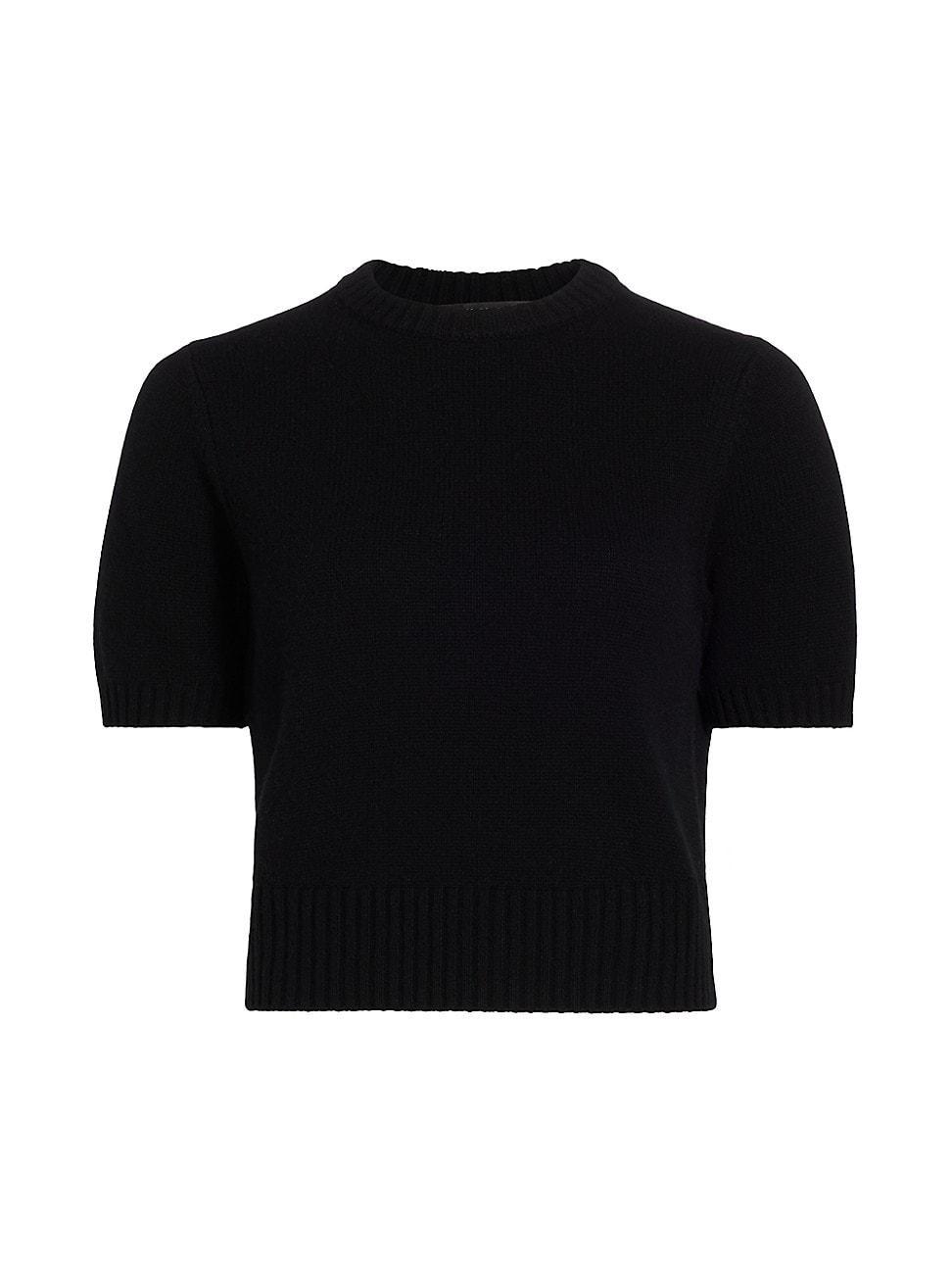 Womens Elsie Wool-Cashmere Short-Sleeve Sweater Product Image