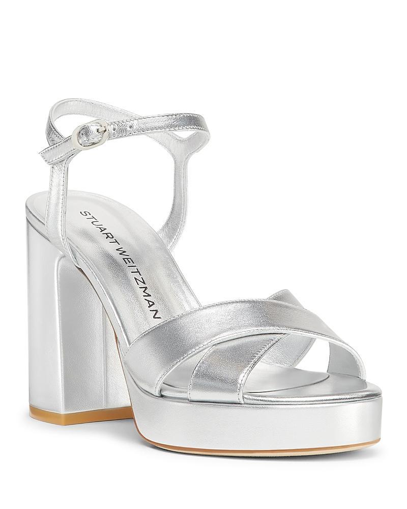 Womens Dayna 100MM Metallic Leather Platform Sandals Product Image