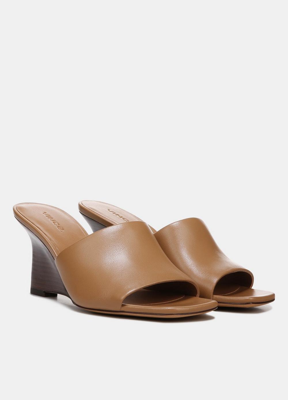 Pia Leather Wedge Sandal Product Image