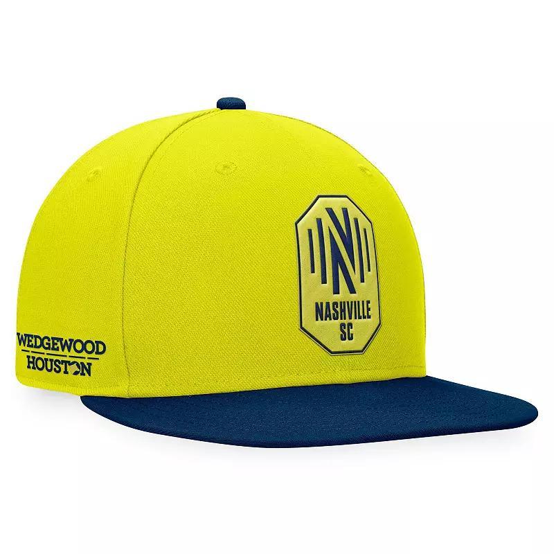 Mens Fanatics Branded Yellow/Navy Nashville SC Downtown Snapback Hat Product Image