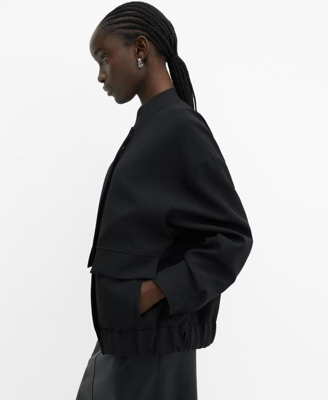 MANGO - Oversized bomber jacket blackWomen Product Image