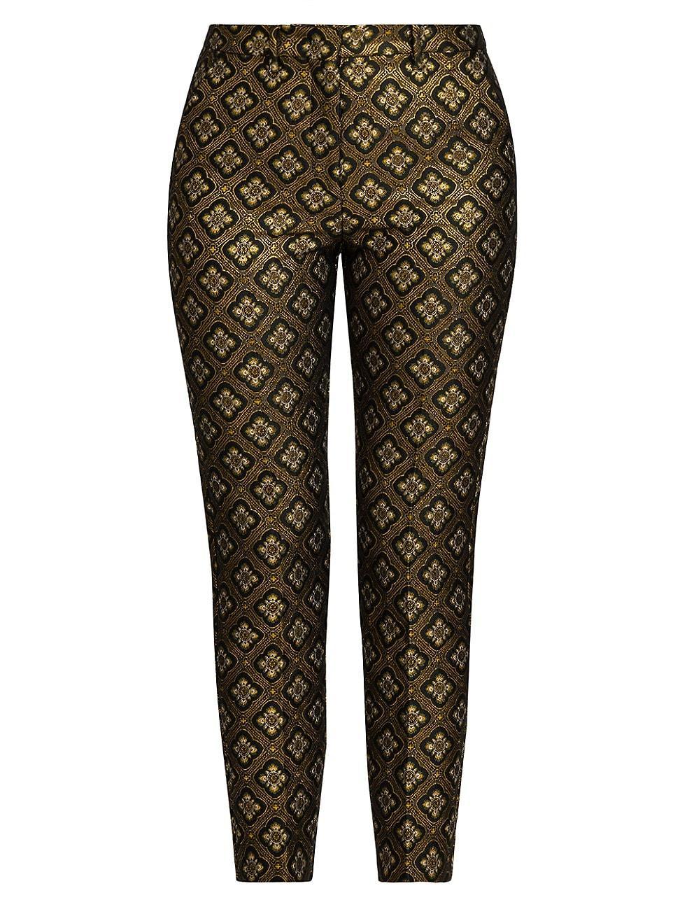 Etro Metallic Floral Jacquard Ankle Pants Product Image