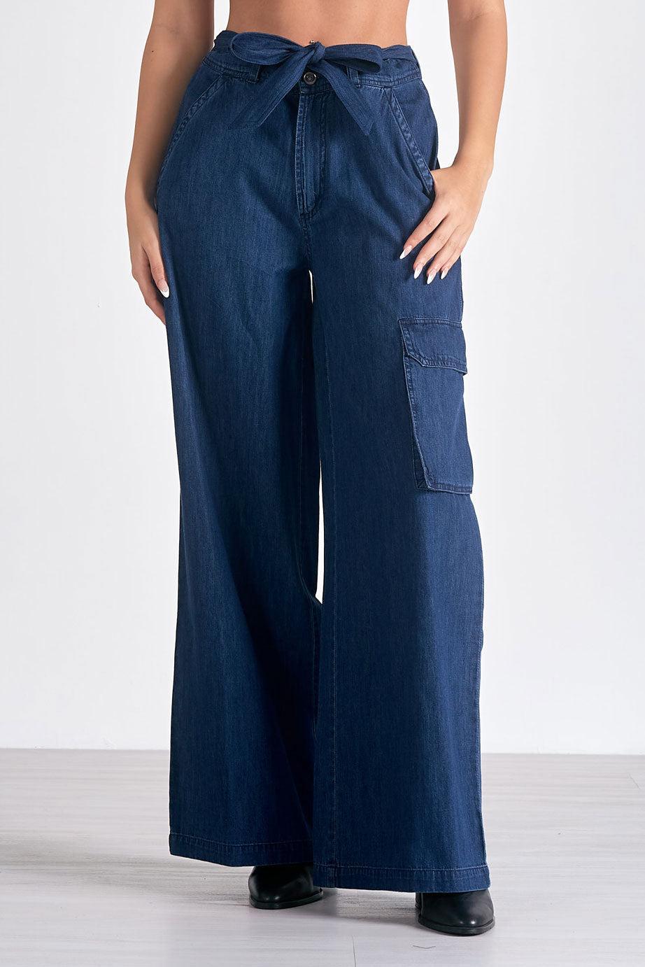 Ultra Wide Leg Denim Pants Product Image