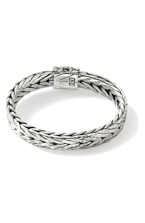 Mens Hammered Sterling Silver Bracelet Product Image