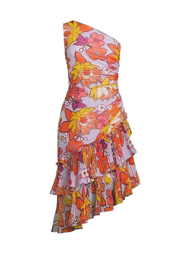 Womens Lana Floral Asymmetric Midi-Dress Product Image