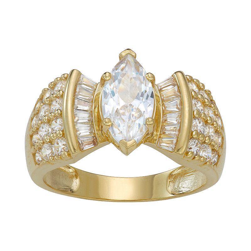 Designs by Gioelli 10k Gold Cubic Zirconia Marquise Ring, Womens Product Image