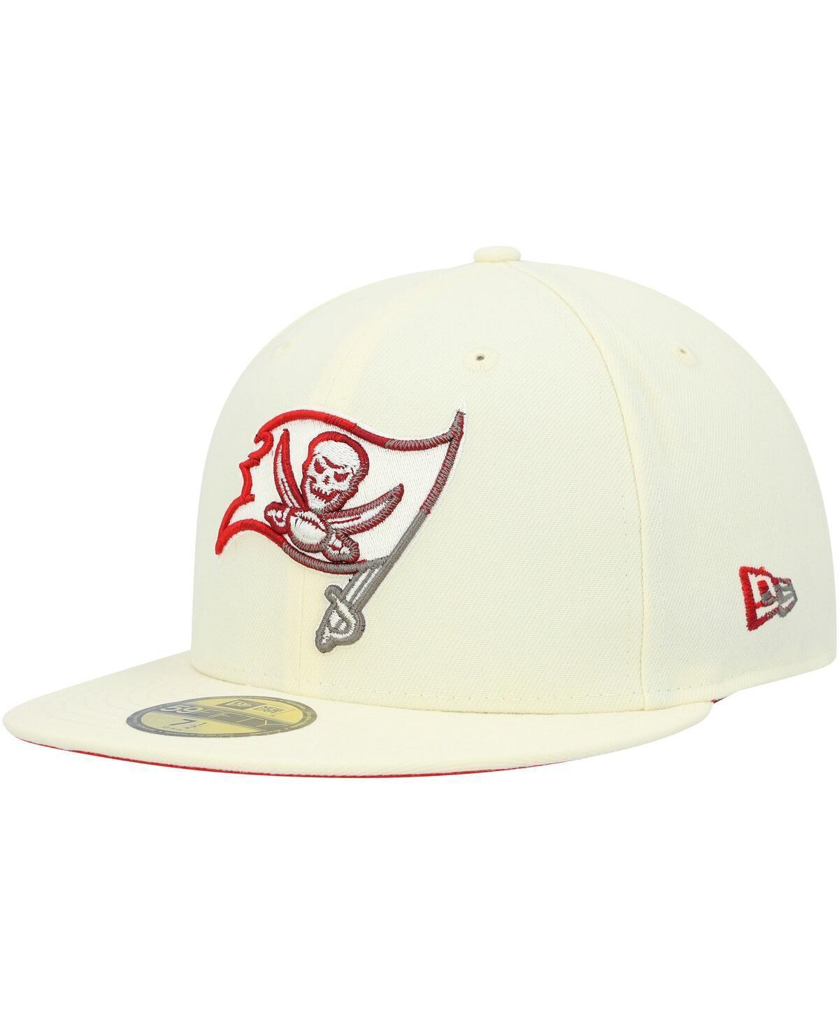 Mens New Era Cream Tampa Bay Buccaneers Chrome Color Dim 59FIFTY Fitted Hat Product Image