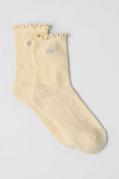 Women's Lettuce Edge Sock - Lemon Ice Product Image