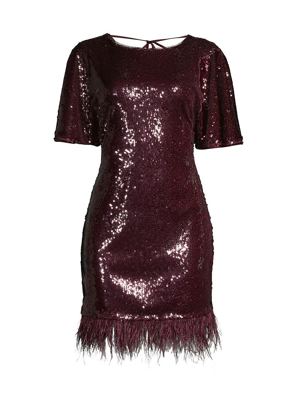 Womens Fringe Sequin Minidress Product Image