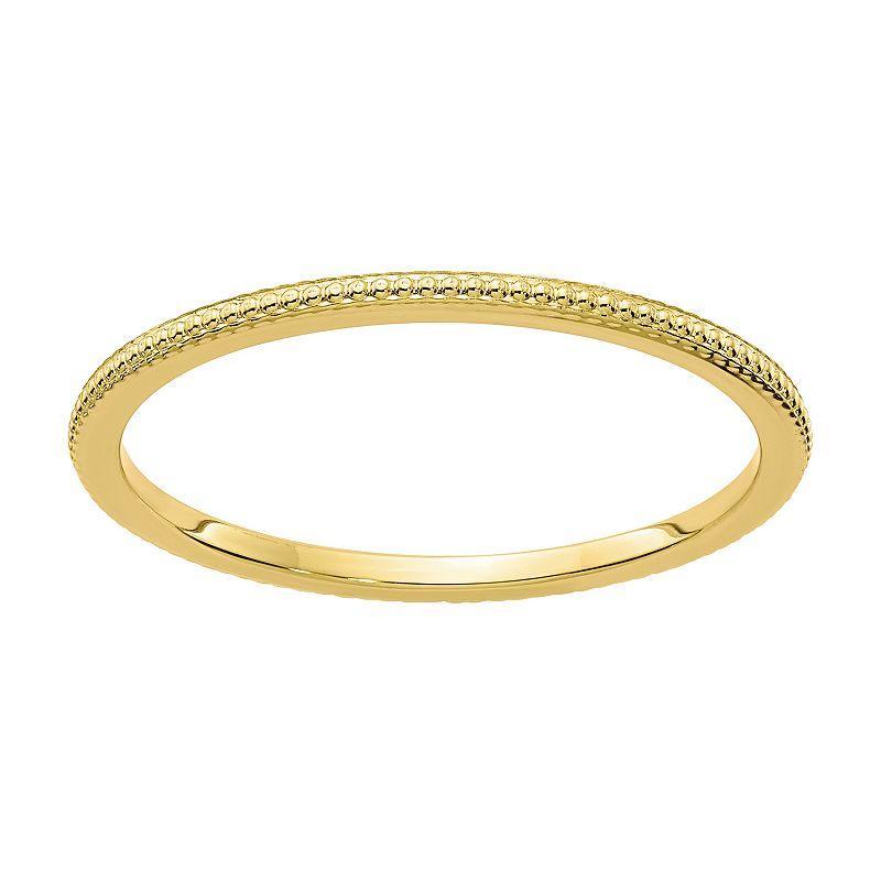 Stacks & Stones 10k Gold 1.2 mm Bead Textured Stackable Band, Womens, 10k White Gold Product Image