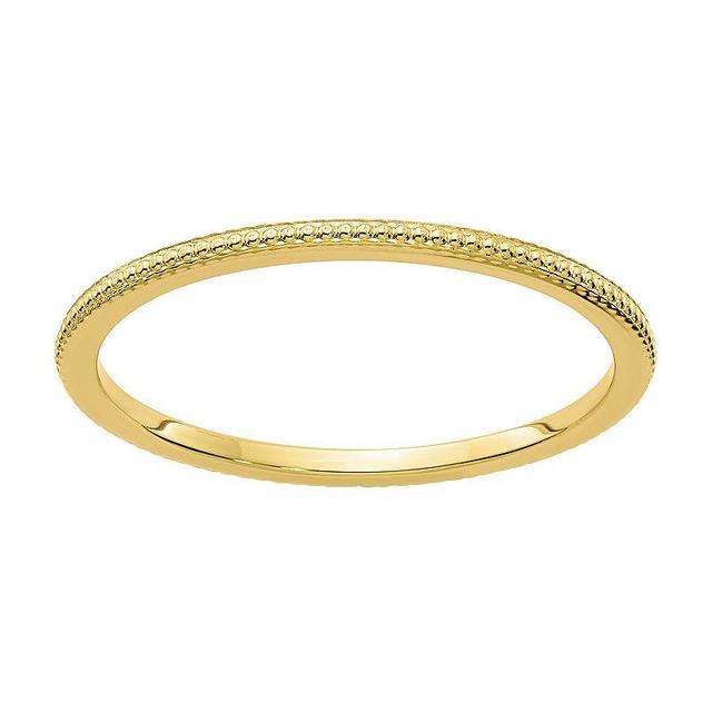 Stacks & Stones 10k Gold 1.2 mm Bead Textured Stackable Band, Womens, 10k White Gold Product Image