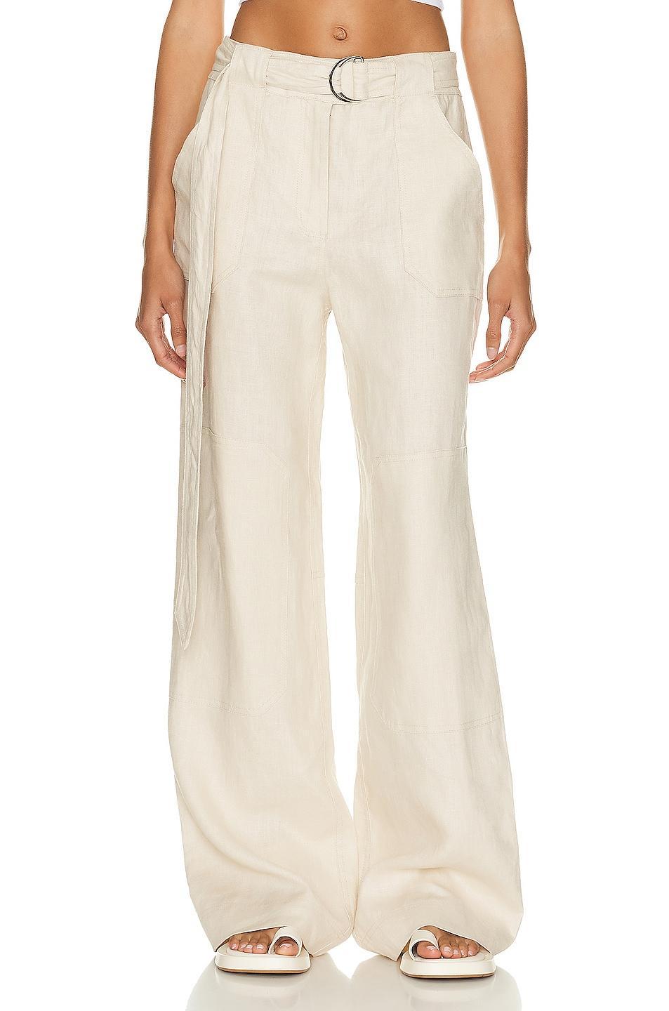 GRLFRND The Linen Cargo Pant in Neutral Product Image