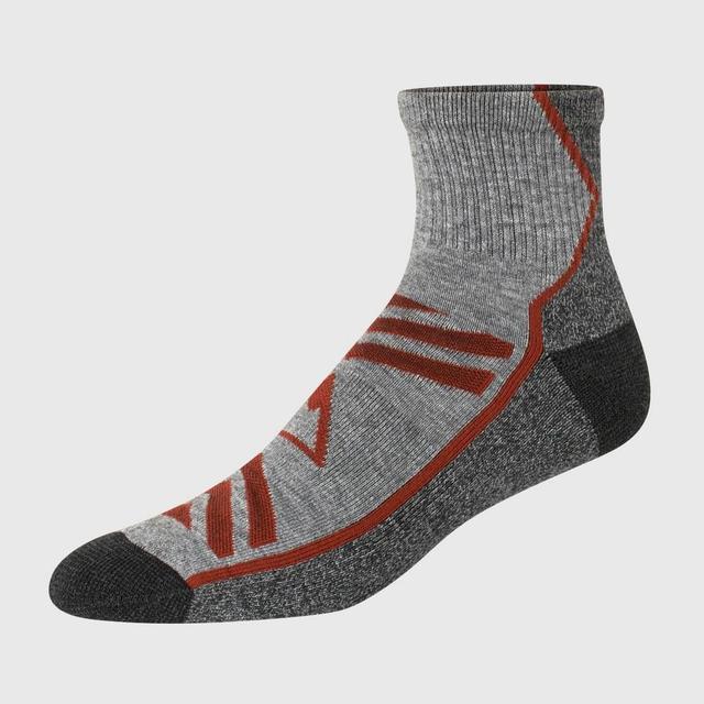 Hanes Explorer Mountain Peaks Mens Cushioned Mid-Crew Socks, 3-Pairs Grey/Charcoal 6-12 Product Image