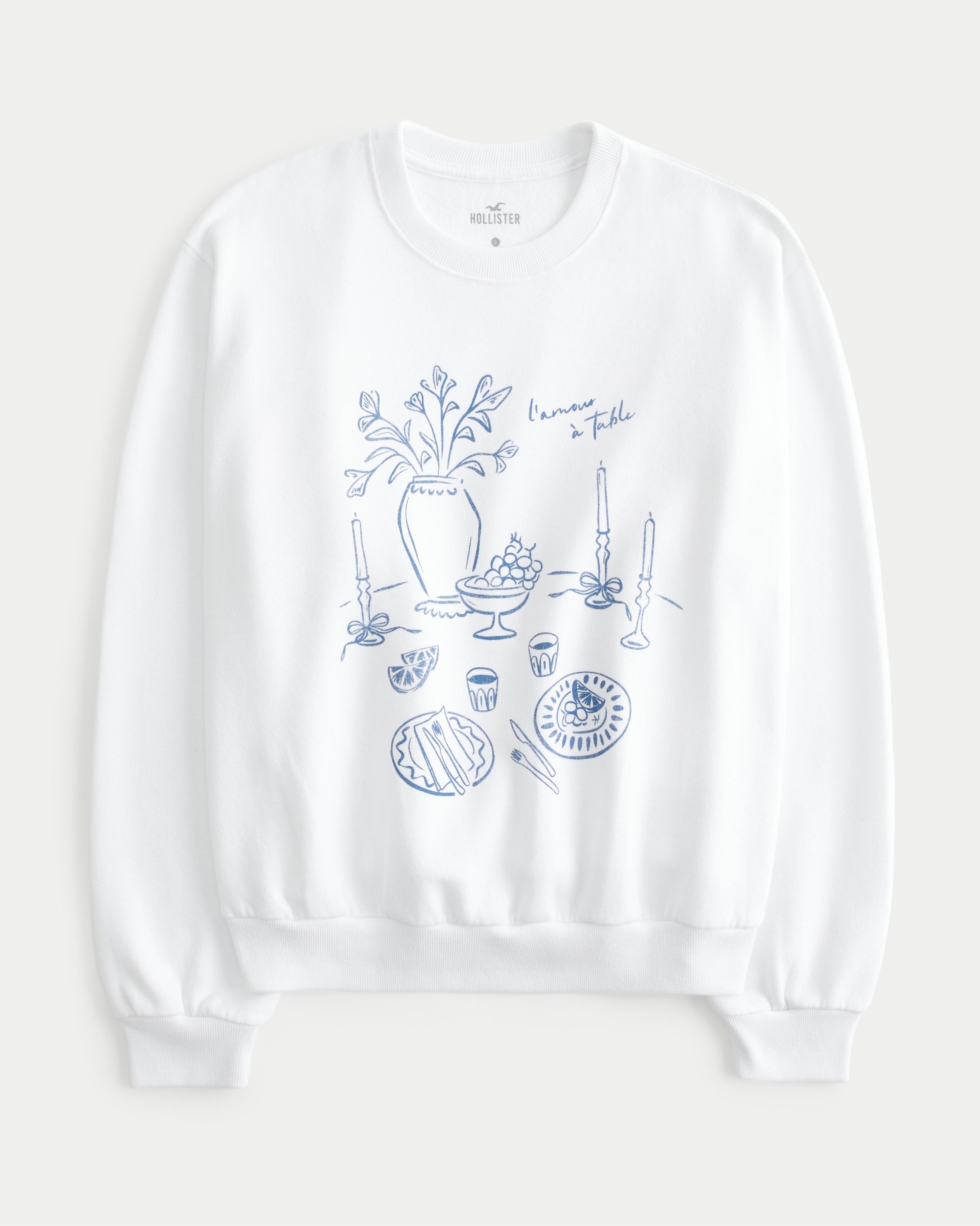 Easy L'Amour à Table Graphic Crew Sweatshirt Product Image