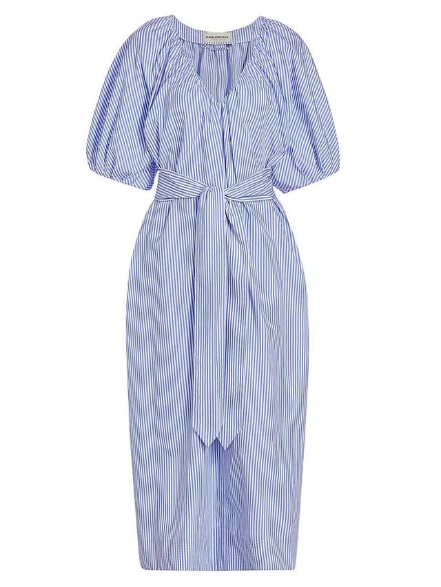 Alora Cotton Puff-Sleeve Midi-Dress Product Image