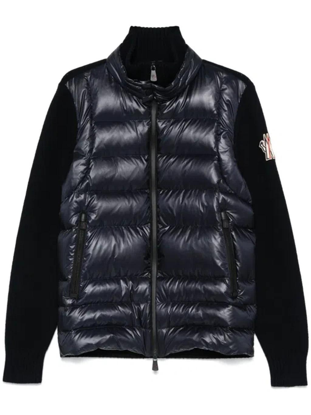 MONCLER Padded Zip-up Cardigan In Blue Product Image