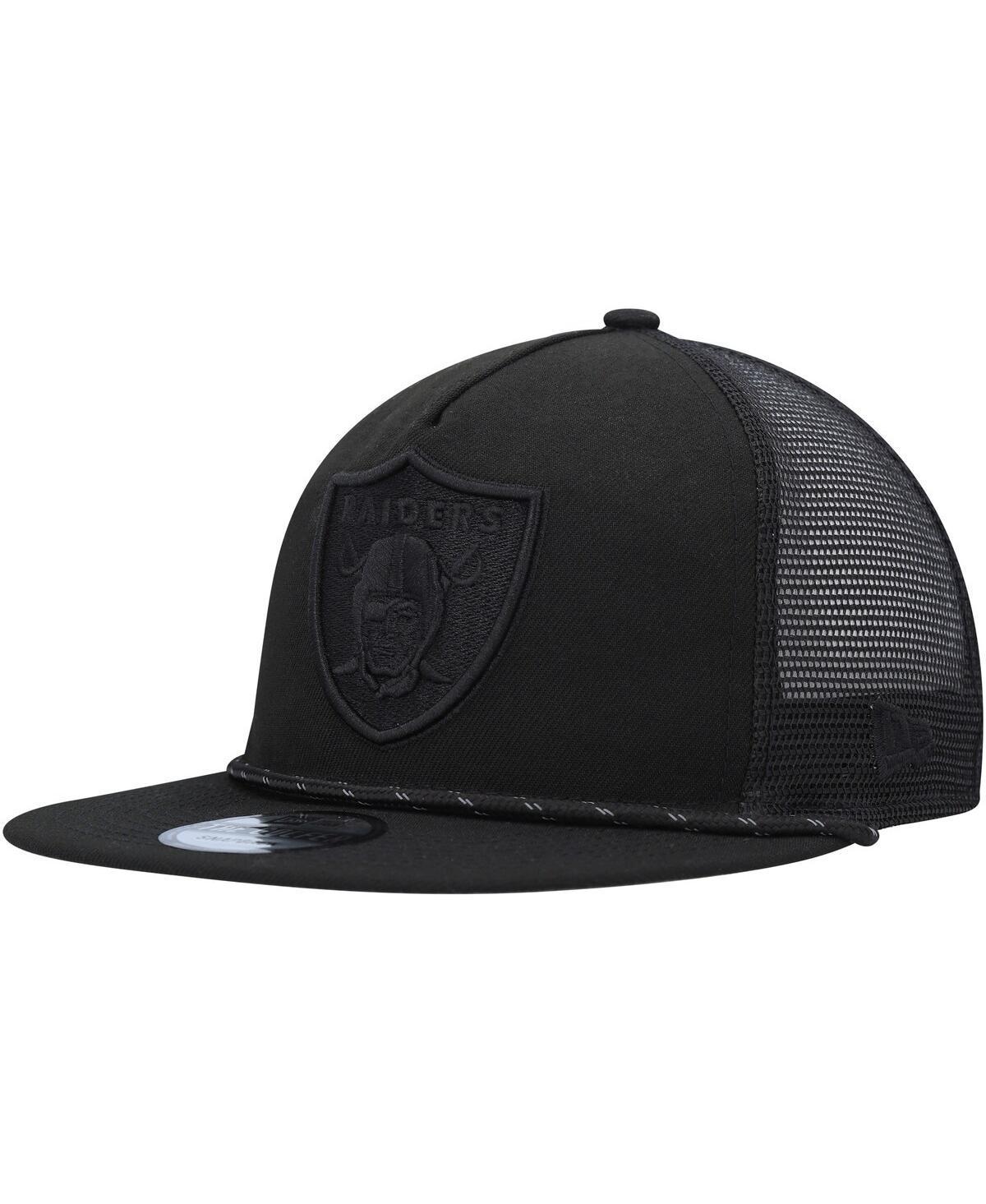 Mens New Era Black Las Vegas Raiders Illumination Golfer Snapback Trucker Hat Product Image