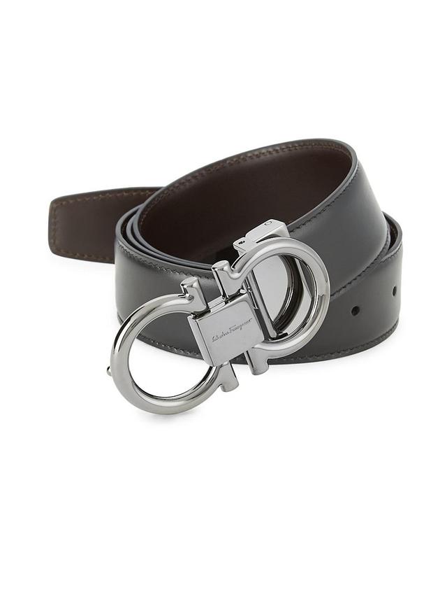 Men's Double-Gancini Reversible Leather Belt Product Image