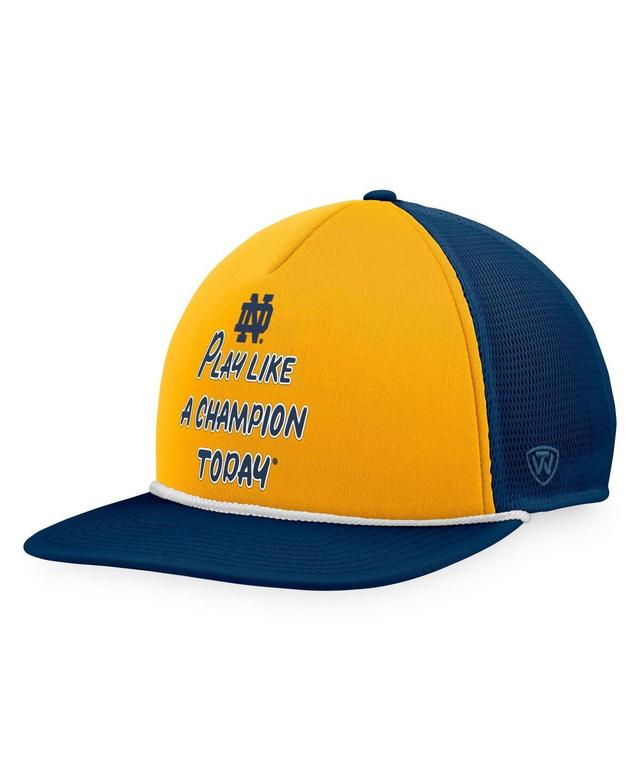 Mens Top of the World /Gold Notre Dame Fighting Irish Play Like A Champion Today Foam Trucker Adjustable Hat, Blue Product Image