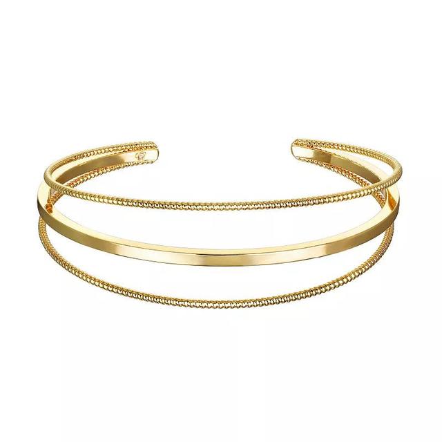 Emberly Gold Tone Simple Metal Cuff Bracelet, Womens, None Product Image